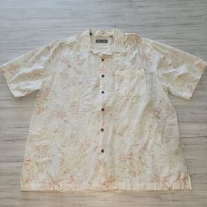 Milano Bay Tropical Floral Hawaiian Shirt Men's XL B4